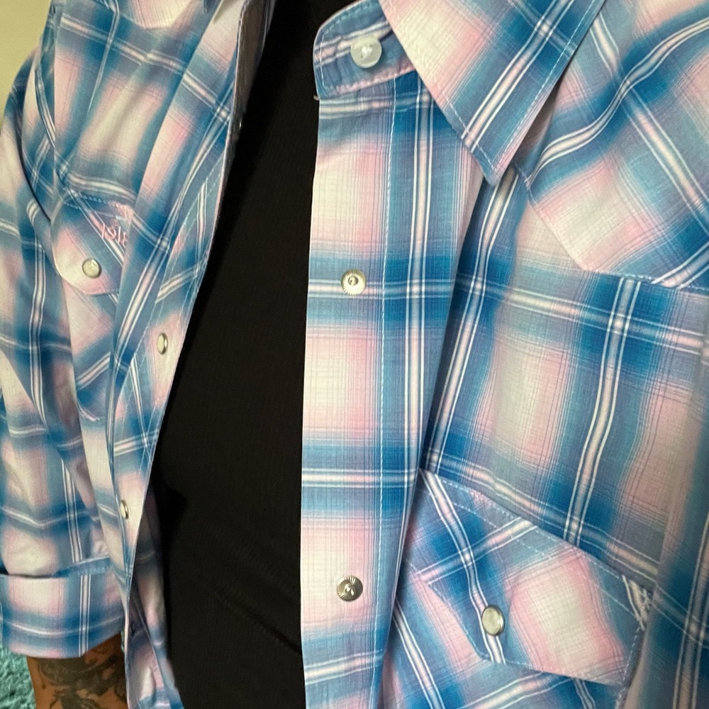 Wrangler Western snap front, long sleeve dress shirt. 3XL Special addition.